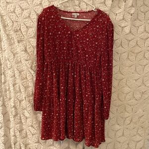 Love Fire Red Patterned Mini Dress